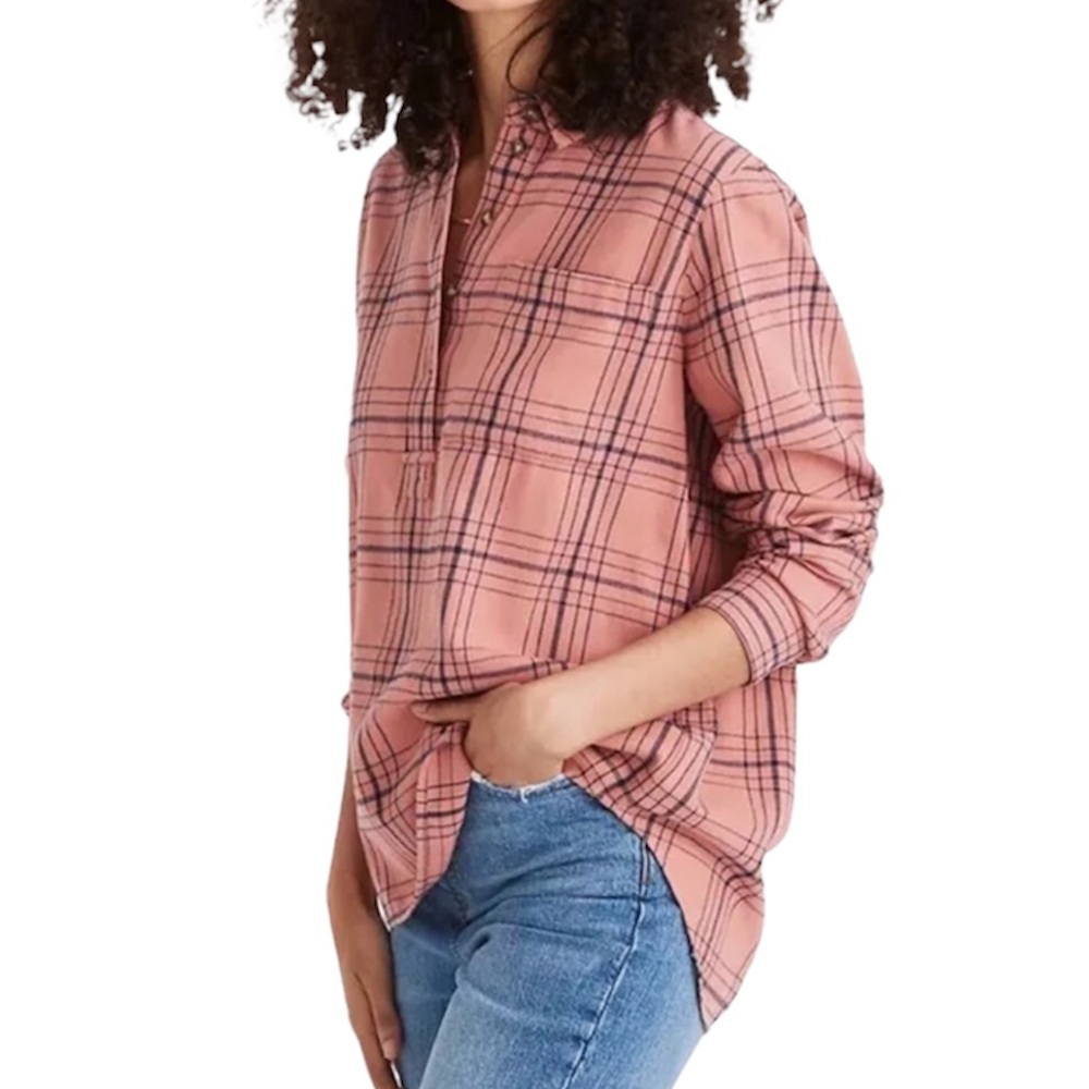 Madewell Flannel Popover Shirt in Colcord Plaid - Picture 1 of 8